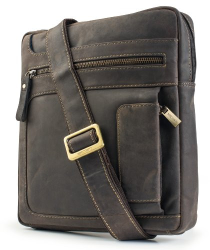 visconti leather distressed messenger bag
