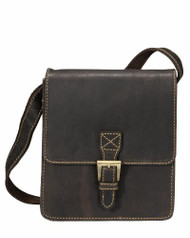 Visconti 18722 Modern Style Small Messenger Bag Made of Genuine Distressed Leather in Oil Brown