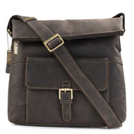 Visconti 16121 Large Messenger Shoulder Bag Handbag Oiled Leather (Brown)