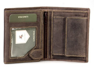 Visconti Hunter 708 Mens Coin & ID Holder Quad Fold Wallet in Oiled Leather