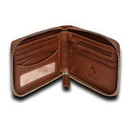 Visconti Hawking DRW31 Zip Around Mens Bifold Leather Wallet (Oak Tan) 4.33" ...
