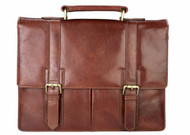Visconti VT-6  two Buckel Soft Stylish Quality Leather Vintage Business Briefcase Case Holder