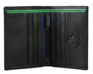 Visconti BD14- Mens Black with Multi Color Leather Compact Card Case Holder B...