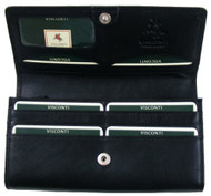 Visconti Heritage -35 Soft Leather Large Ladies Purse Wallet (Black) [Apparel]