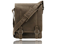 Visconti Nick Distressed Leather Flapover Messenger Bag / Brown Cross body bag 16094 (Oil Brown)