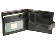 Visconti Monza 5 Quad Fold Soft Leather Italian Glazed Wallet (Black)