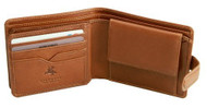 Visconti Stefano VICENZA VCN-21 Super Quality LEATHER Bifold ID Wallet Coin P...