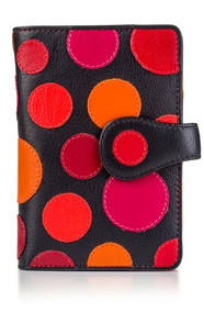 Visconti P1 Saturn Ladies Soft Leather Large Bifold Wallet / Purse with Polka...