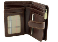 Visconti Monza -11 Ladies Large Italian Brown Soft Leather Purse/Wallet (Brown)