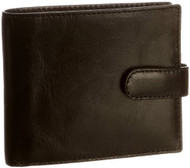 Visconti 451 Milano Mens ID Card Holder Leather Shiny Wallet (Black) [Apparel]