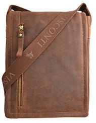 Visconti 16081 Distressed Oiled Leather Messenger Cross-Body Shoulder Bag