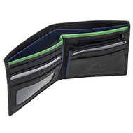 Visconti BD707 Le Chiffre Mens Bi-fold Leather Wallet (Black/Green)