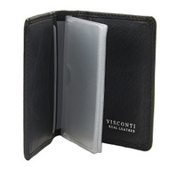 Visconti Tuscany 40 Secure RFID Blocking Genuine Leather Wallet (Black)