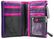 Visconti Malibu M87 Ladies Multi Colored Leather Bi-fold Wallet Purse 4" x 6"...