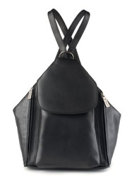Visconti 18357 Medium Ladies Triangular Leather Backpack Rucksack Handbag (Bl...