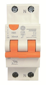 RCBO 6KA 2 POLE C CURVE 30MA 230V TYPE AC