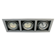 Downlight, European design gyro ring with swivel and tilt adjustment. 3 lights