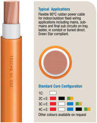 3 C+E Flexible Rubber X-90, orange circular cable