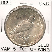 1922 Peace Dollar VAM 15 UNC