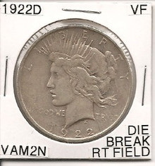 1922 D Peace Dollar VAM 2N VF