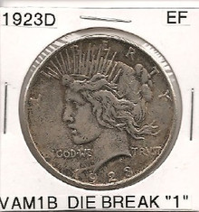 1923 D Peace Dollar VAM 1B EF