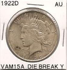 1922 D Peace Dollar VAM 15A AU