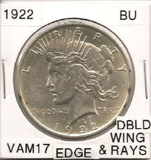 1922 Peace Dollar VAM 17 BU