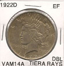 1922 D Peace Dollar VAM 14A  EF