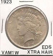 1923 Peace Dollar VAM 1W EDS Extra Hair