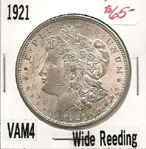 1921P Morgan Dollar VAM 4 Wide Reed - Appraisal Services