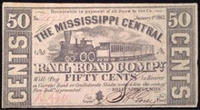 1862 THE MISSISSIPPI CENTRAL RAIL ROAD COMPANY 50 CENT FRACTIONAL NOTE
