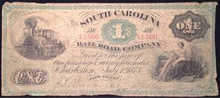 1873 SOUTH CAROLINA RAIL ROAD COMPANY FARE TICKET