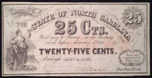 1866 THE STATE OF NORTH CAROLINA 25 CENT FRACTIONAL 331083380982