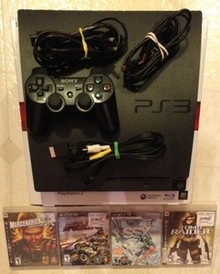 PS3 SLIM 160 GB with 4 Games Used Play Station Works Great SONY