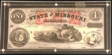 1860's 1 DOLLAR STATE OF MISSOURI DEFECE BOND