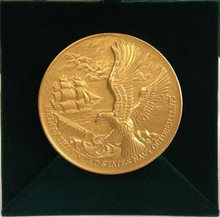 UNITED STATES MINT BIRTH OF THE U.S. NAVY 3'' BRONZE MEDAL