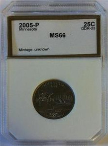2005-P 25C MINNESOTA DOUBLE DIE UNCIRCULATED DDR #03