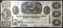 THE CHESAPEAKE & OHIO CANAL COMPANY 10 DOLLARS HAND SIGNED AU