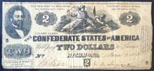 1862 THE CONFEDERATE STATES OF AMERICA 2 DOLLARS RICHMOND SECOND SERIES FINE