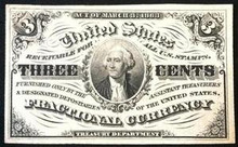 1863 UNITED STATES 3 CENT FRACTIONAL PICTORIAL OF GEORGE WASHINGTON FR 1226 AU