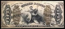 1863 50 CENT FRACTIONAL CURRENCY PICTORIAL OF LADY WITH EAGLE GEM UNC FR 1361