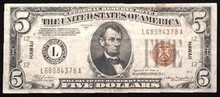 SERIES 1934 A $5 HAWAII NOTE EXTRA FINE