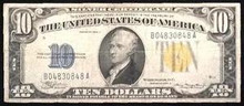 SERIES 1934 A $10 NORTH AFRICA NOTE VERY FINE
