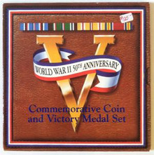 1995 WORLD WAR 2 50TH ANNIVERSARY COMMEMORATIVE COIN AND VICTORY MEDAL SET