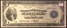 1914 $1 THE FEDERAL RESERVE BANK OF ST. LOUIS MISSOURI EF