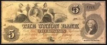 1862 THE UNION BANK MASSACHUSETTS 5 DOLLARS HAND SIGNED VF