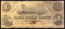 1853 RAIL ROAD BANK STATE OF MICHIGAN 1 DOLLAR PICTORIAL OF BOATS HAND SIGNED