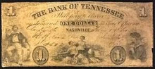 1864 THE BANK OF TENNESSEE NASHVILLE 1 DOLLAR HAND SIGNED FINE
