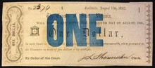 1862 THE COUNTY OF SCOTT, VIRGINIA 1 DOLLAR HAND SINGED UNC 330734844531