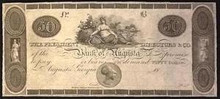 1800's BANK OF AUGUSTA GEORGIA 50 DOLLARS PICTORIAL OF MAIDEN SITTING UNC